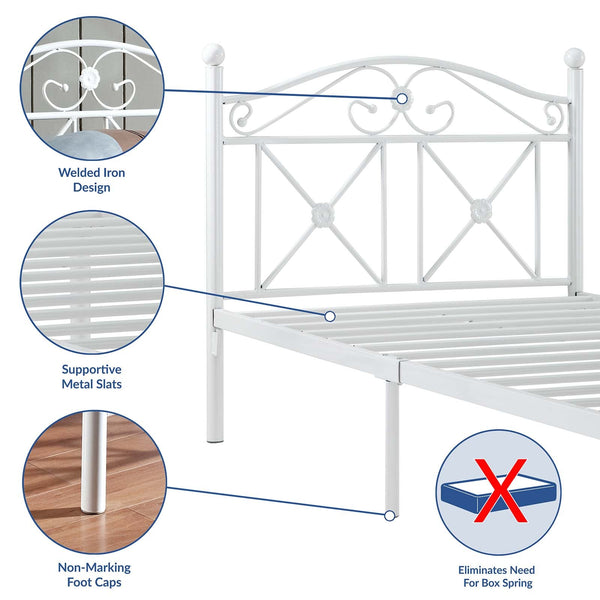 Modway Cottage Twin Bed - White | Beds | Modishstore-5