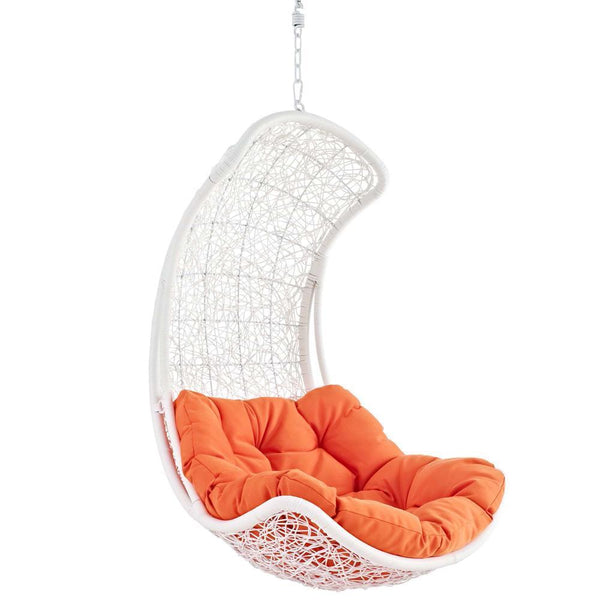 Modway Endow Swing Outdoor Patio Lounge Chair - White Orange | Outdoor Porch Swings | Modishstore-4