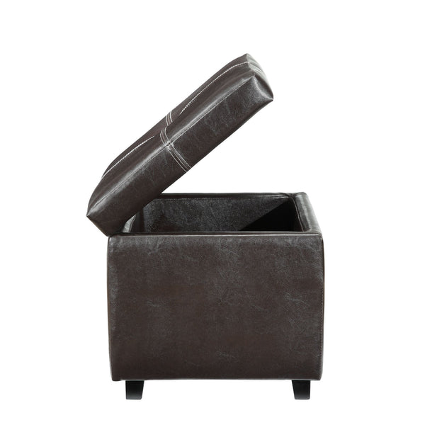 Modway Treasure Upholstered Vinyl Ottoman - Espresso | Ottomans | Modishstore-2