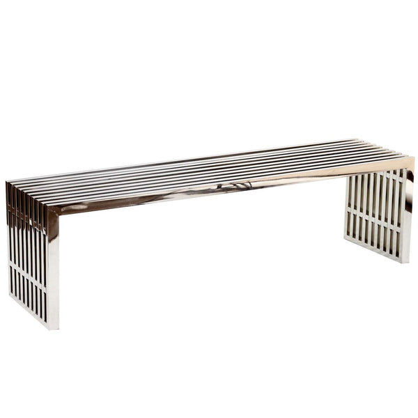 Modway Gridiron Benches Set of 2 - Silver | Stools & Benches | Modishstore-4