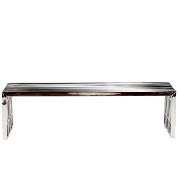 Modway Gridiron Benches Set of 2 - Silver | Stools & Benches | Modishstore-5