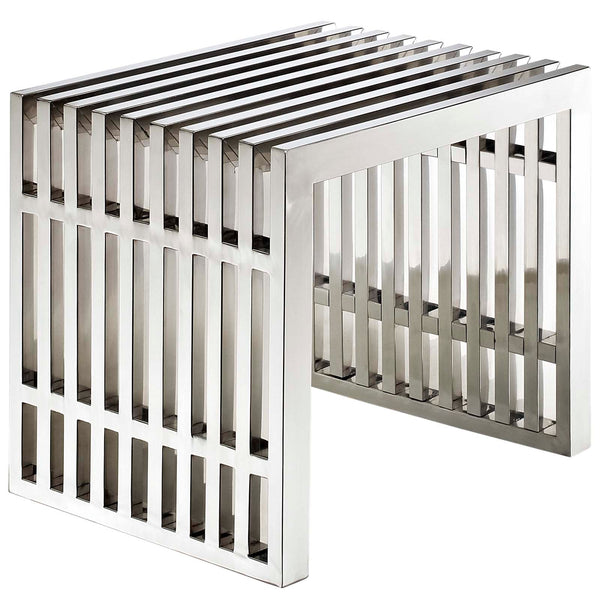 Modway Gridiron Benches Set of 2 - Silver | Stools & Benches | Modishstore-6
