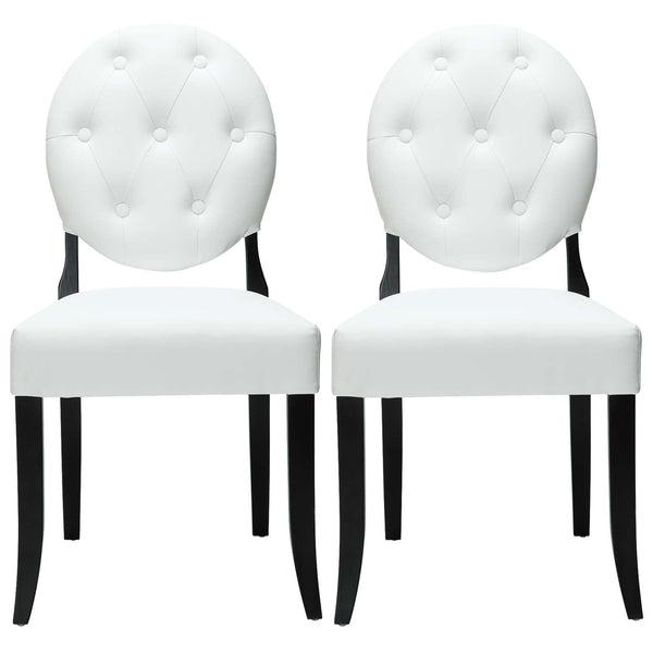 Modway Button Dining Chairs Set of 2 - White