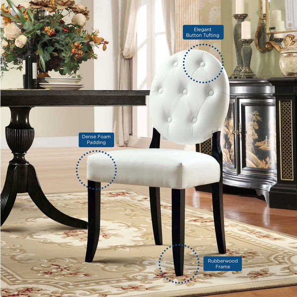 Modway Button Dining Chairs Set of 2 - White