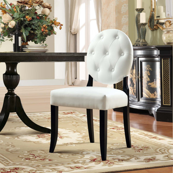 Modway Button Dining Chairs Set of 2 - White | Dining Chairs | Modishstore