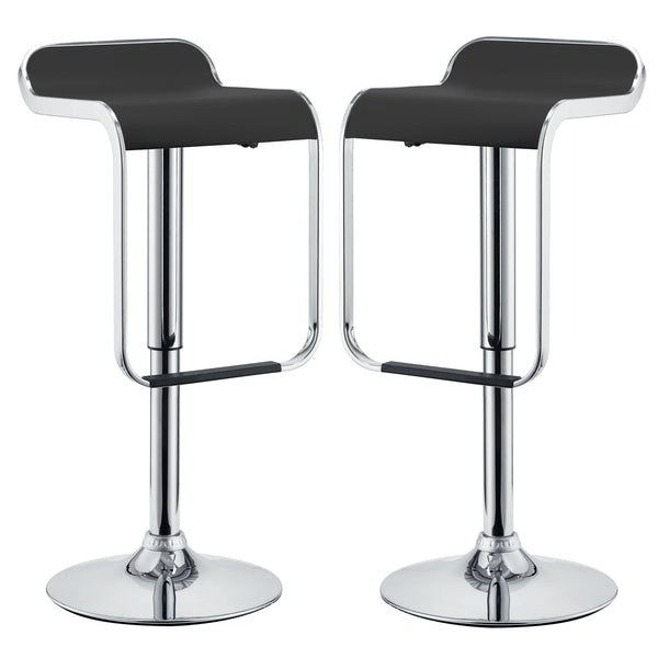 Modway LEM Bar Stool Vinyl Set of 2 - Black | Bar Stools | Modishstore-2