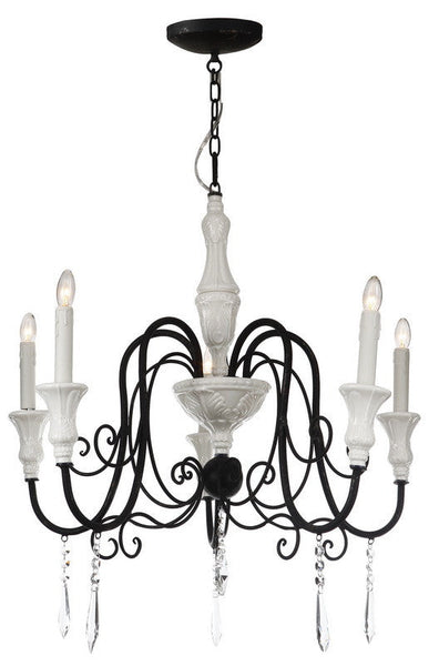 A&B Home Metal & Crystal 5 Light Crystal Chandelier