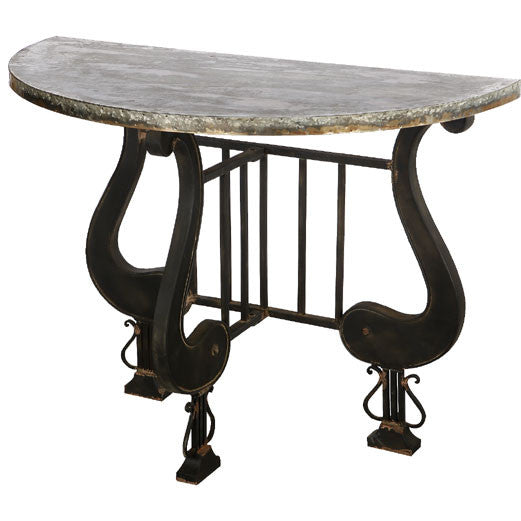A&B Home Indoor/Outdoor Demilune Console