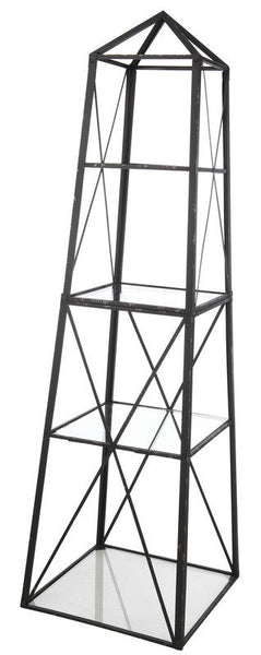 A&B Home Square Metal/Glass Etagere