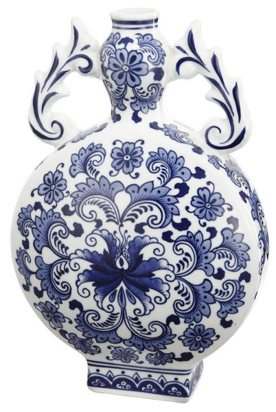 A&B Home Blue & White Vase With Handle - Set Of 2