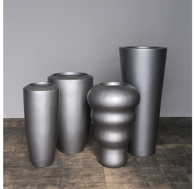 Barrel Planter - Pewter | Planters, Troughs & Cachepots | Modishstore-3