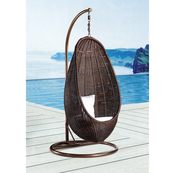 Fine Mod Imports Rattan Hanging Chair with Stand | Accent Chairs | Modishstore