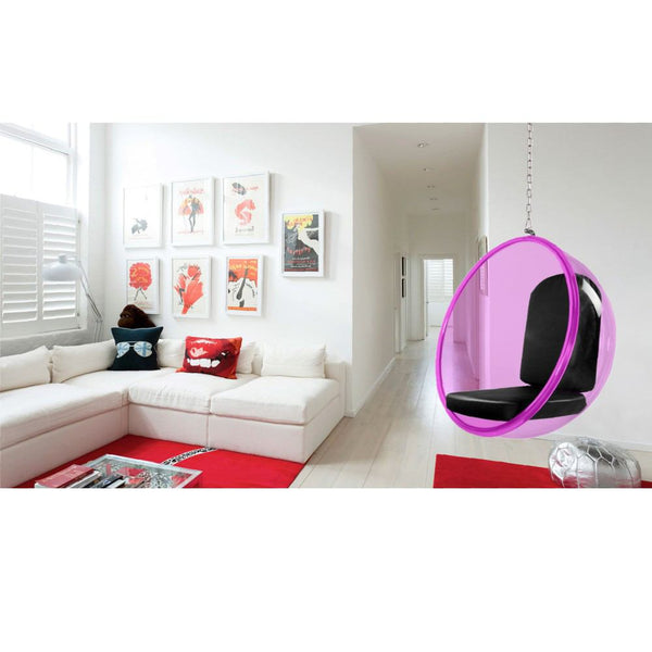 Fine Mod Imports Bubble Hanging Chair Pink Acrylic | Accent Chairs | Modishstore