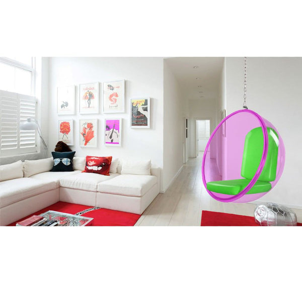 Fine Mod Imports Bubble Hanging Chair Pink Acrylic | Accent Chairs | Modishstore-4