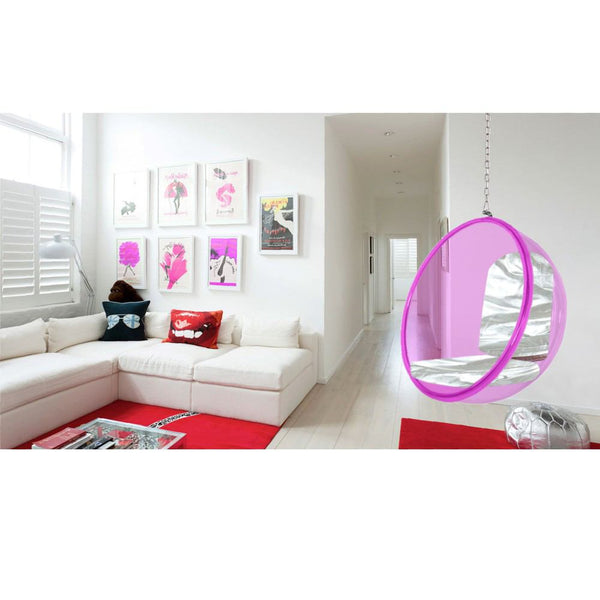 Fine Mod Imports Bubble Hanging Chair Pink Acrylic | Accent Chairs | Modishstore-6