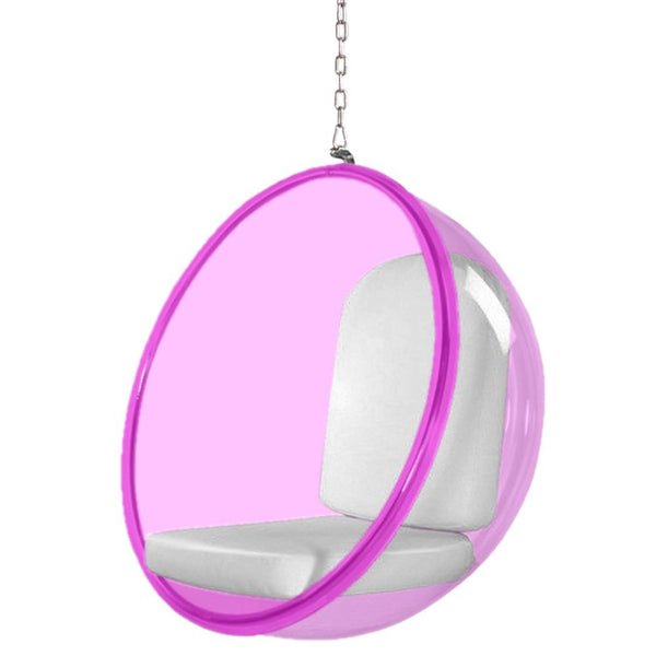 Fine Mod Imports Bubble Hanging Chair Pink Acrylic | Accent Chairs | Modishstore-8