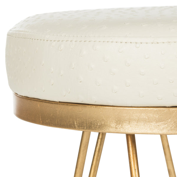 Safavieh Jenine Faux Ostrich  Round Bench | Stools & Benches |  Modishstore  - 5
