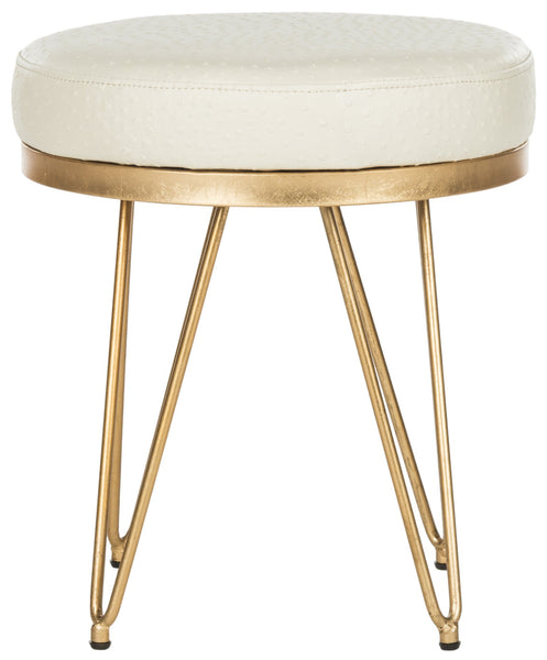 Safavieh Jenine Faux Ostrich  Round Bench | Stools & Benches |  Modishstore  - 2