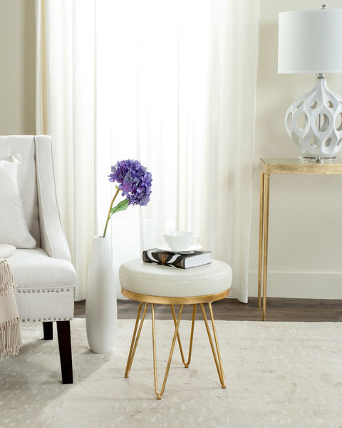 Safavieh Jenine Faux Ostrich  Round Bench | Stools & Benches |  Modishstore 