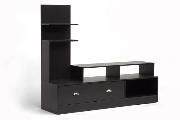 Baxton Studio Armstrong Dark Brown Modern TV Stand | Modishstore | TV Stands
