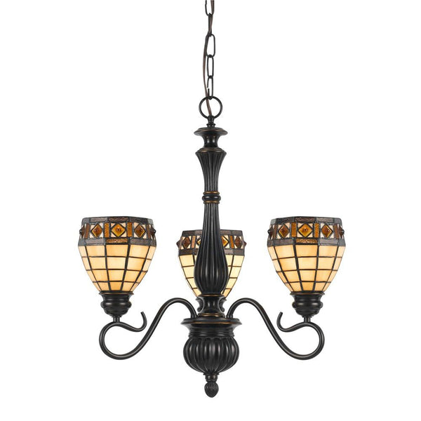 Cal Lighting FX-2332/3 60W X 3 Tiffany Pendant Fixture | Modishstore | Pendant Lamps