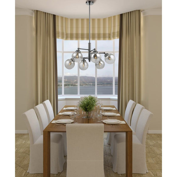 Cal Lighting FX-2577-6 40W X 6 Prato Metal/Glass 6 Lights Chandelier | Modishstore | Chandeliers