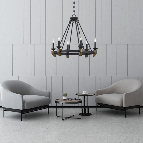 Cal Lighting FX-3517/6 60Wx6 Cruz Iron 6 Light Chandelier | Modishstore | Chandeliers
