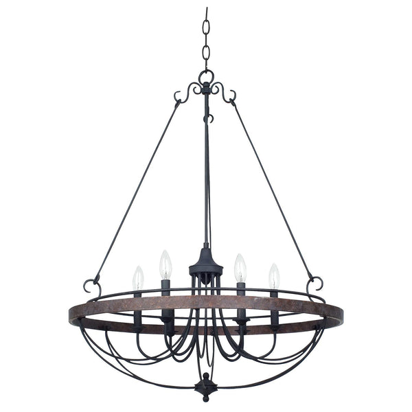 Cal Lighting FX-3518/6 60Wx6 Helena Iron 6 Light Chandelier-2