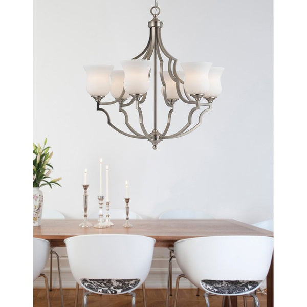 Cal Lighting FX-3531/6 60Wx6 Barrie Metal 6 Light Chandelier | Modishstore | Chandeliers