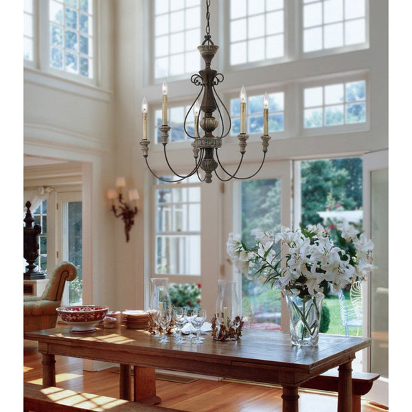 Cal Lighting FX-3535/5 5 Light Williams Metal Chandelier | Modishstore | Chandeliers