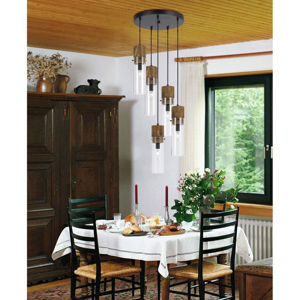 Cal Lighting FX-3583-5 60W X 5 Spheroid Glass Pendant | Modishstore | Pendant Lamps