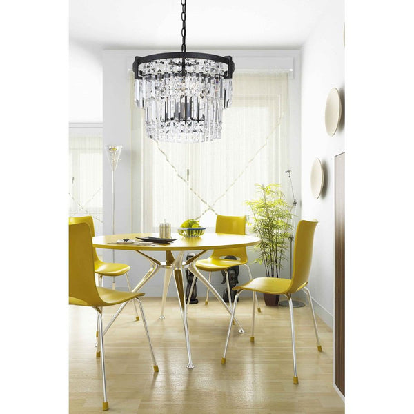 Cal Lighting FX-3647-3 Murdo Crystal Semi Flush Mount/Drop Pendant Dual Function Fixture | Modishstore | Ceiling Lamps