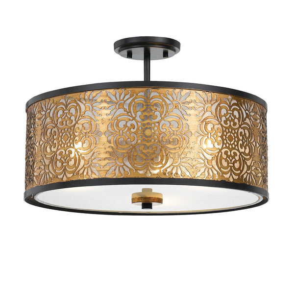 Cal Lighting FX-3649-3 Tyndall Flush/Semi Flush Mount Dual Function Fixture-2
