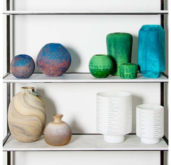 Gold Leaf Design Group Aqua Glass Vase | Vases | Modishstore-5