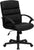 Flash Furniture GO-1004-BK-LEA-GG Mid-Back Black Leather Swivel Task Chair | Office Chairs | Modishstore
