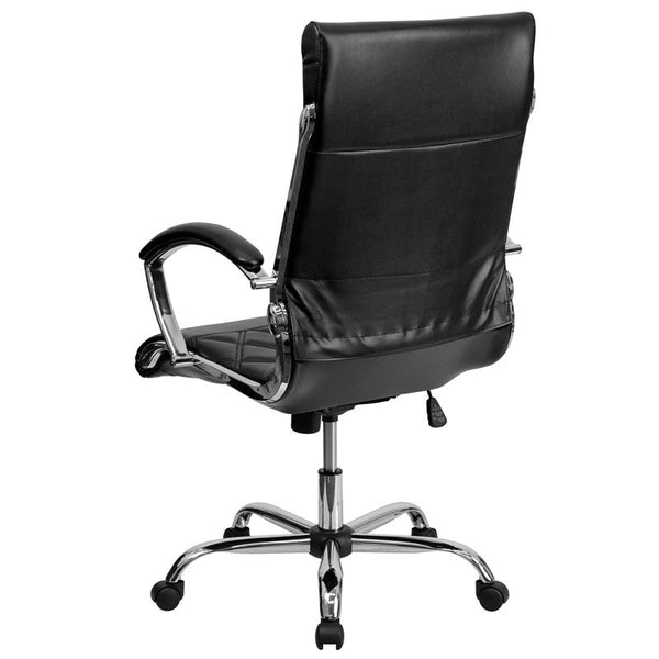 Flash Furniture High Back Designer Black Leather Executive Swivel Office Chair With Chrome Base | Office Chairs | Modishstore-3