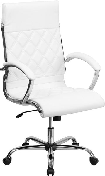 Flash Furniture High Back Designer White Leather Executive Swivel Office Chair With Chrome Base | Office Chairs | Modishstore