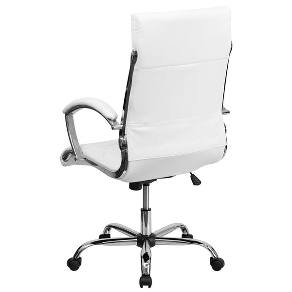 Flash Furniture High Back Designer White Leather Executive Swivel Office Chair With Chrome Base | Office Chairs | Modishstore-3