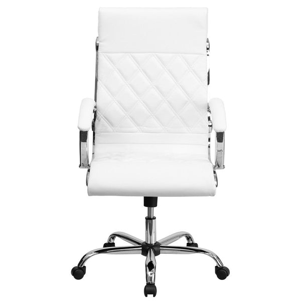 Flash Furniture High Back Designer White Leather Executive Swivel Office Chair With Chrome Base | Office Chairs | Modishstore-2