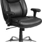 Flash Furniture GO-2073-LEA-GG Hercules Series Black Leather Swivel Task Chair with Adjustable Arms | Office Chairs | Modishstore