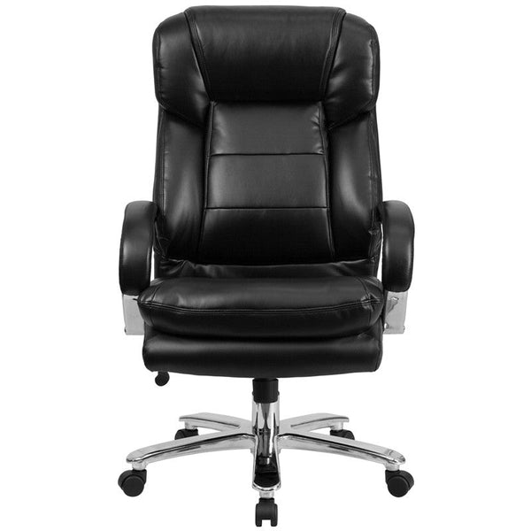 Flash Furniture Hercules Series GO-2078-LEA-GG Black Leather Executive Swivel Chair With Loop Arms | Office Chairs | Modishstore-2