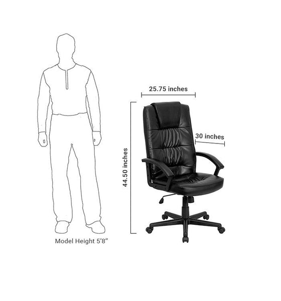 Flash Furniture GO-7102-GG High Back Black Leather Executive Swivel Office Chair | Office Chairs | Modishstore-5