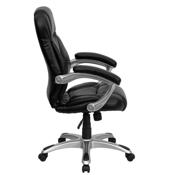 Flash Furniture GO-725-BK-LEA-GG High Back Black Leather Executive Swivel Office Chair | Office Chairs | Modishstore-4