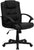 Flash Furniture GO-937M-BK-LEA-GG Mid-Back Black Leather Swivel Task Chair with Arms | Office Chairs | Modishstore