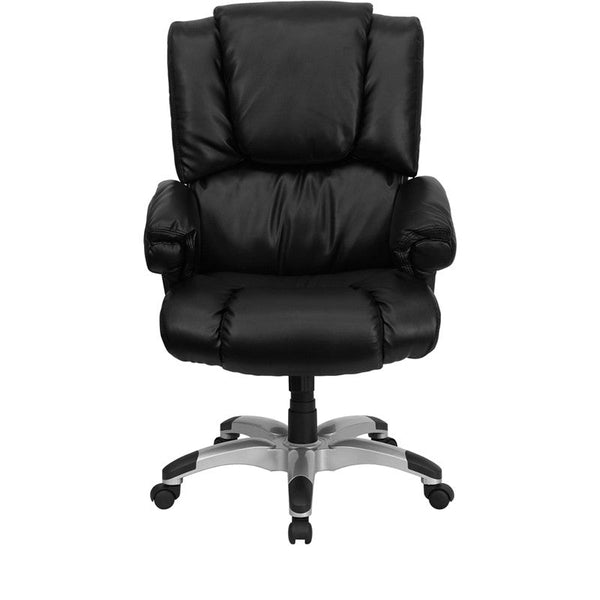 Flash Furniture GO-958-BK-GG High Back Black Leather Overstuffed Executive Swivel Office Chair | Office Chairs | Modishstore-2