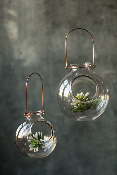 Vagabond Vintage Handblown Glass and Copper Double Wall Globe | Modishstore | Glass Terrariums