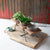 Kalalou Three Grey Clay Pots On A Wood & Wire Base | Modishstore | Planters, Troughs & Cachepots