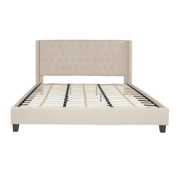 Flash Furniture Riverdale King Size Tufted Upholstered Platform Bed | Beds | Modishstore-8