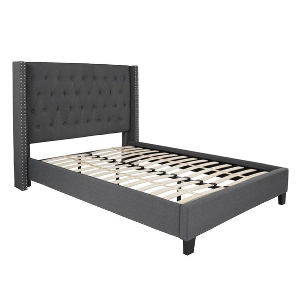 Flash Furniture Riverdale Full Size Tufted Upholstered Platform Bed | Beds | Modishstore-4