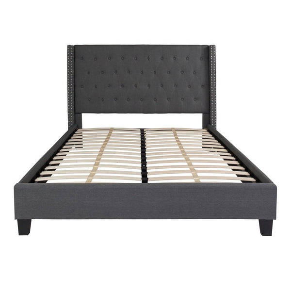Flash Furniture Riverdale Queen Size Tufted Upholstered Platform Bed | Beds | Modishstore-12